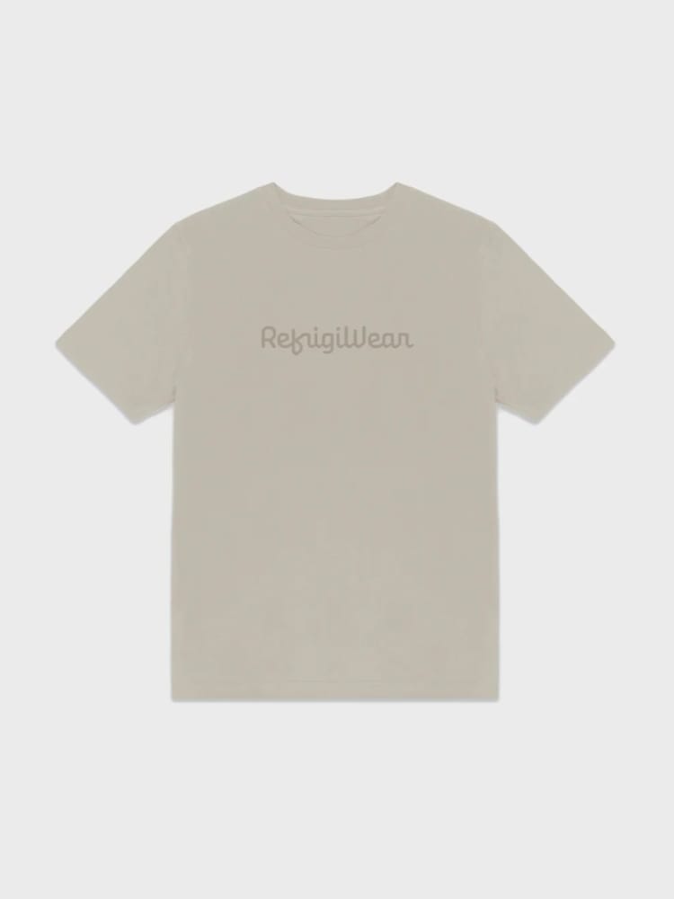 Refrigiwear tshirt beige uomo logo lettering