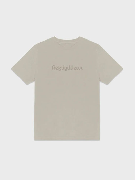 Refrigiwear tshirt beige uomo logo lettering
