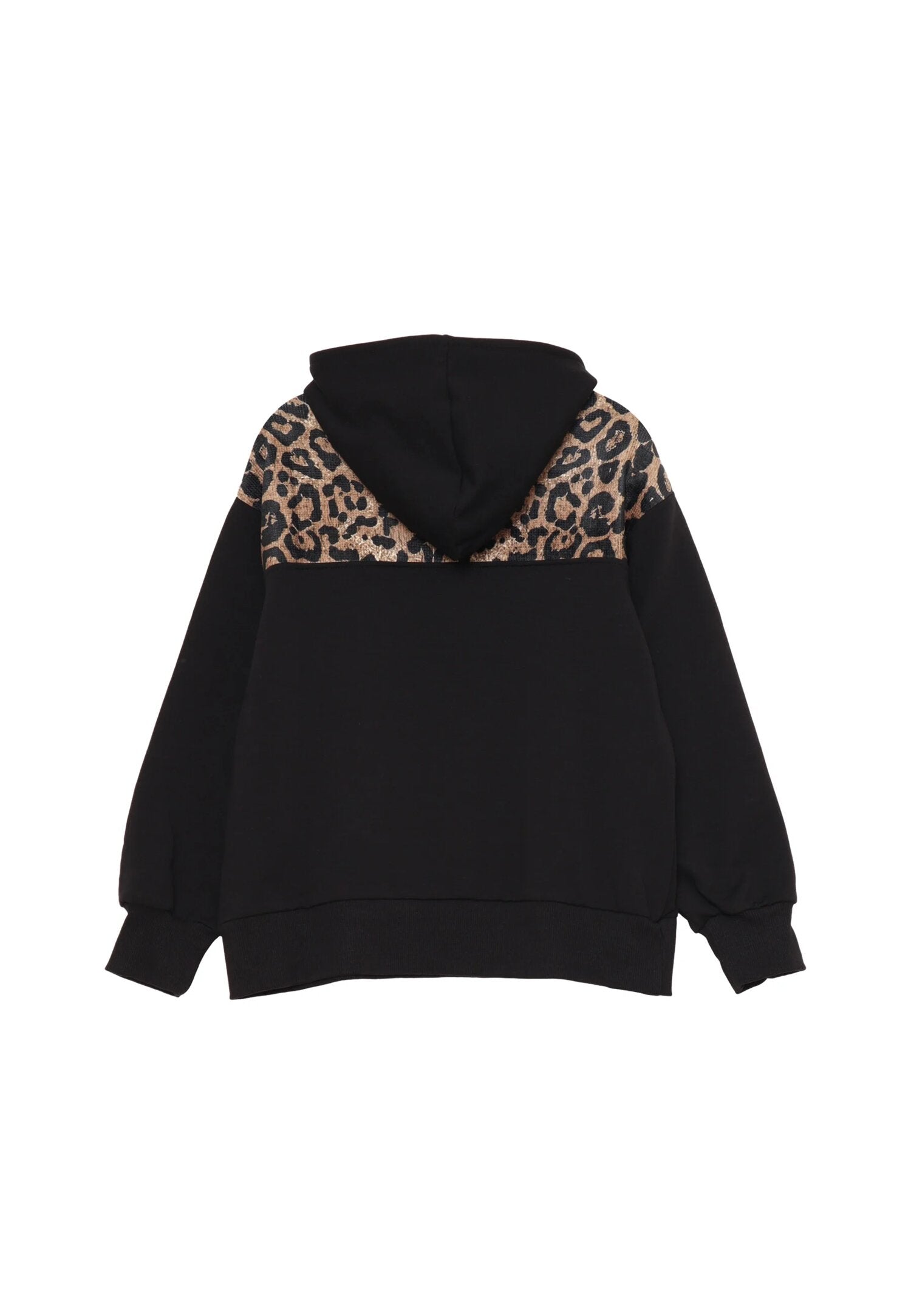 Dimensione Danza Tuta Nero Bambina Fantasia Leopardato In Cotone Con Cappuccio