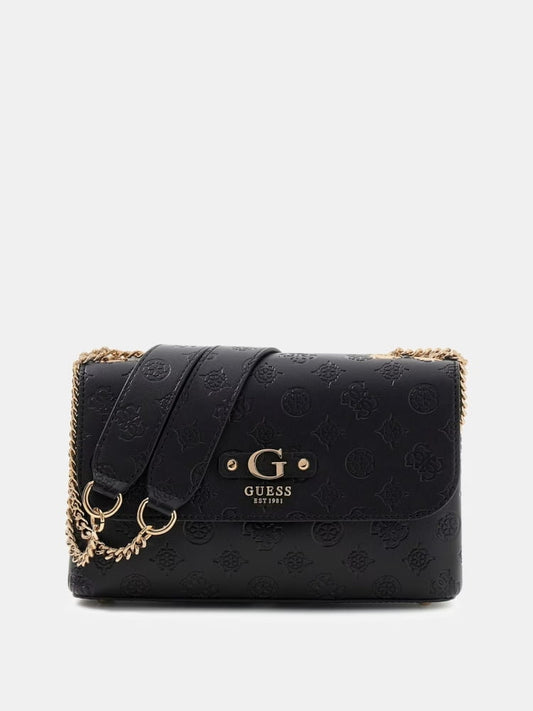 Guess borsa nera donna logo all over
