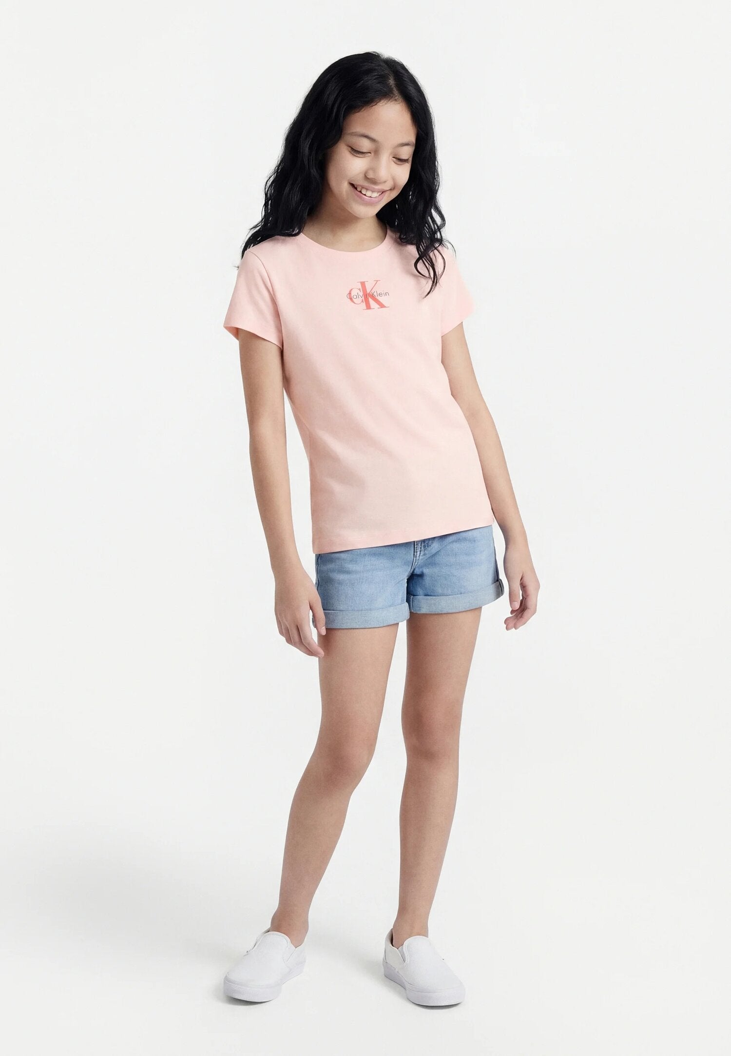 Calvin Klein Tshirt Rosa Con Logo Ck Rosso Bambina LVCKSJA15GTEV_