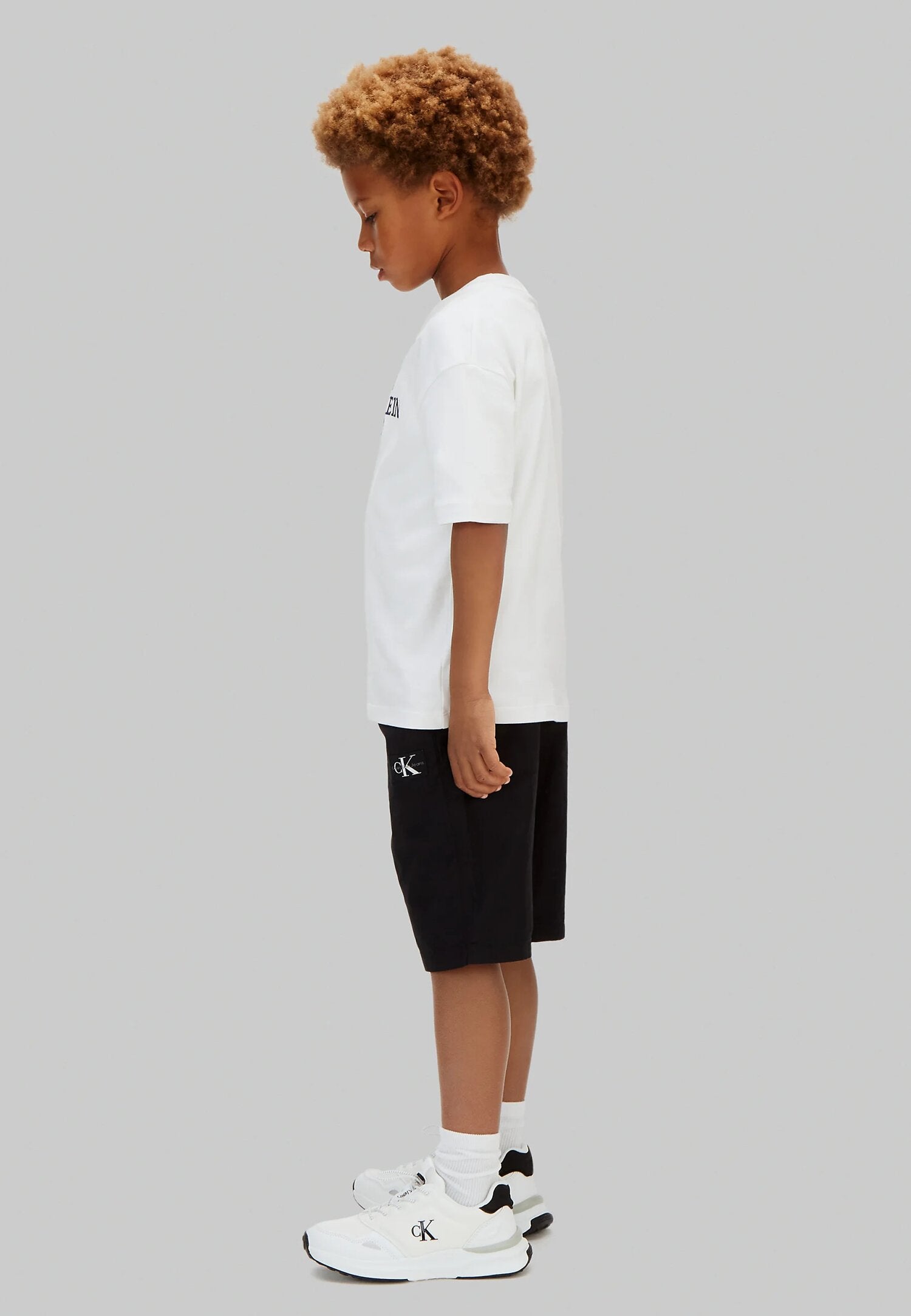 Calvin Klein Bermuda Nero Con Logo Ck Gamba Bambino LVCKSJC79BBEH_