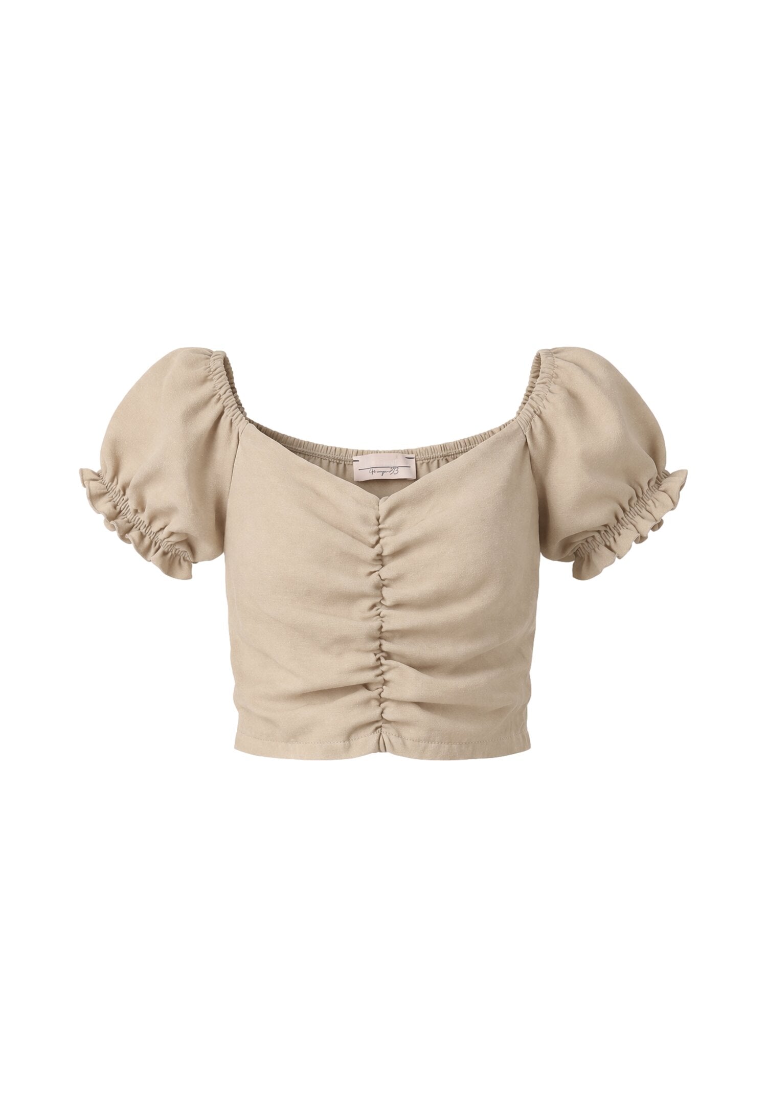 Mon Saurire Completo Top Crop e Pantalone Beige Bambina M1321J+M1324J_