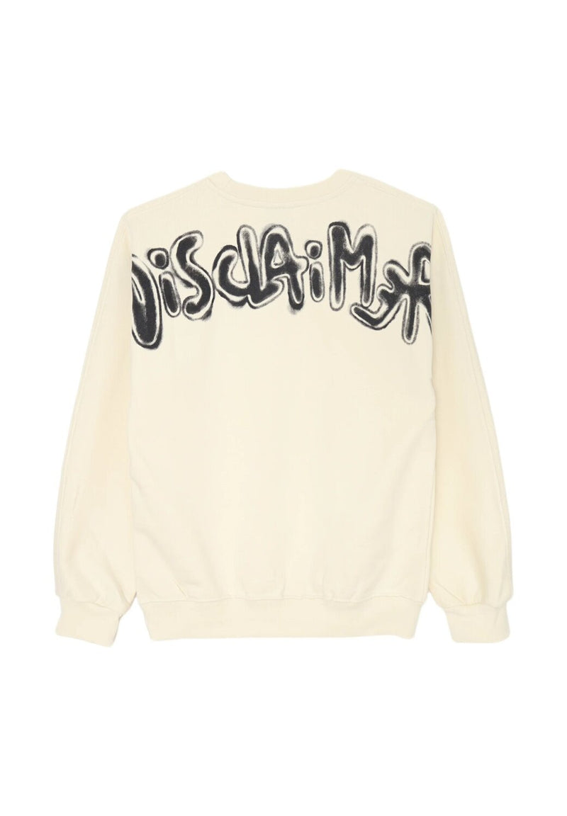 Disclaimer felpa bambino off white cotone inverno logo - PANNA | CammarataMode