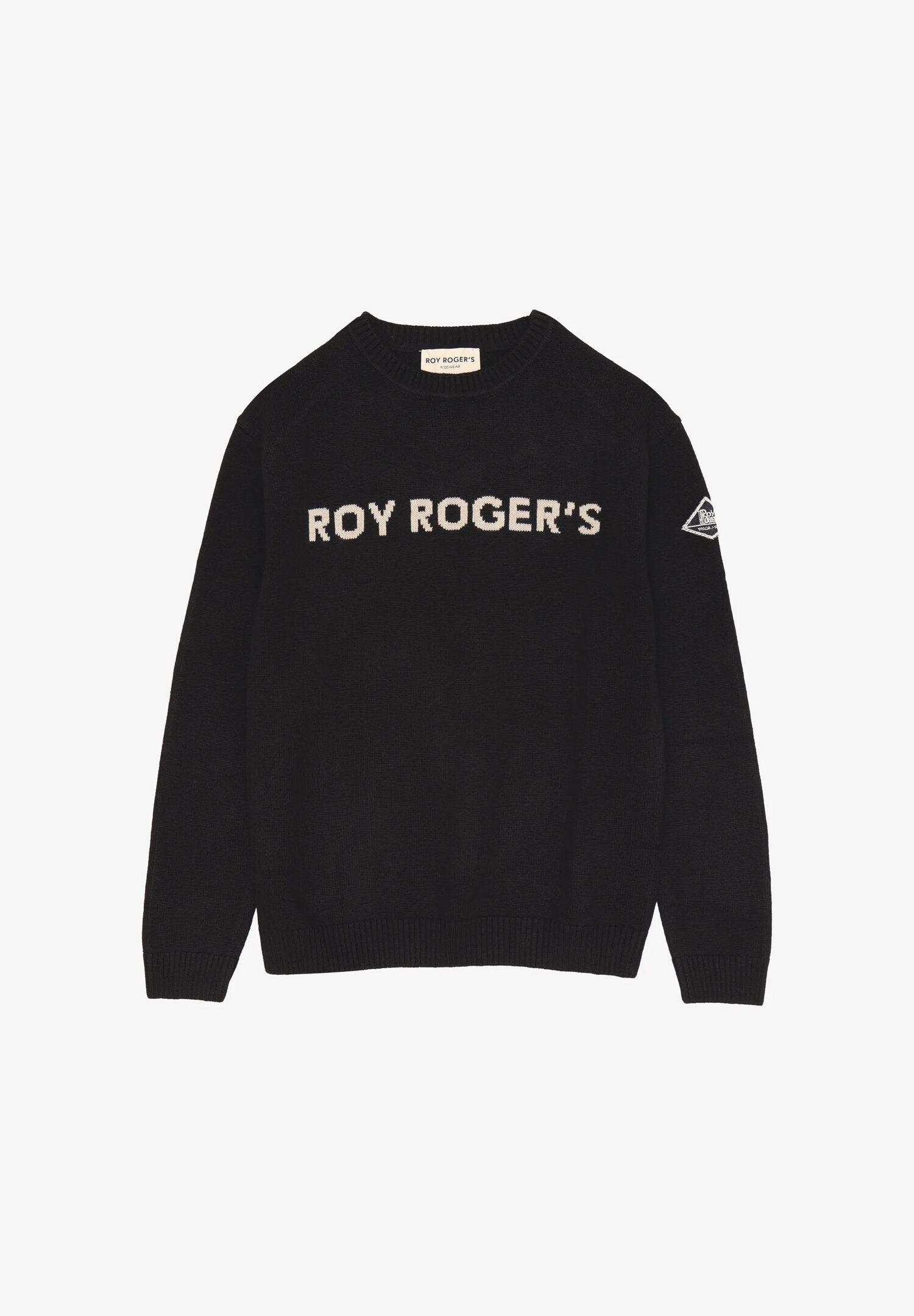 Roy Rogers maglione bambino e ragazzo nero cotone e lana logo