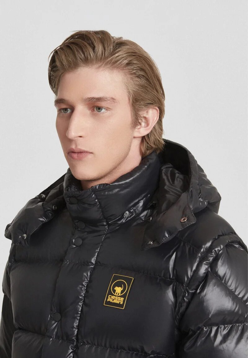 Ciesse Piumini Giubbotto Nero Uomo In Nylon Con Cappuccio Invernale AI25