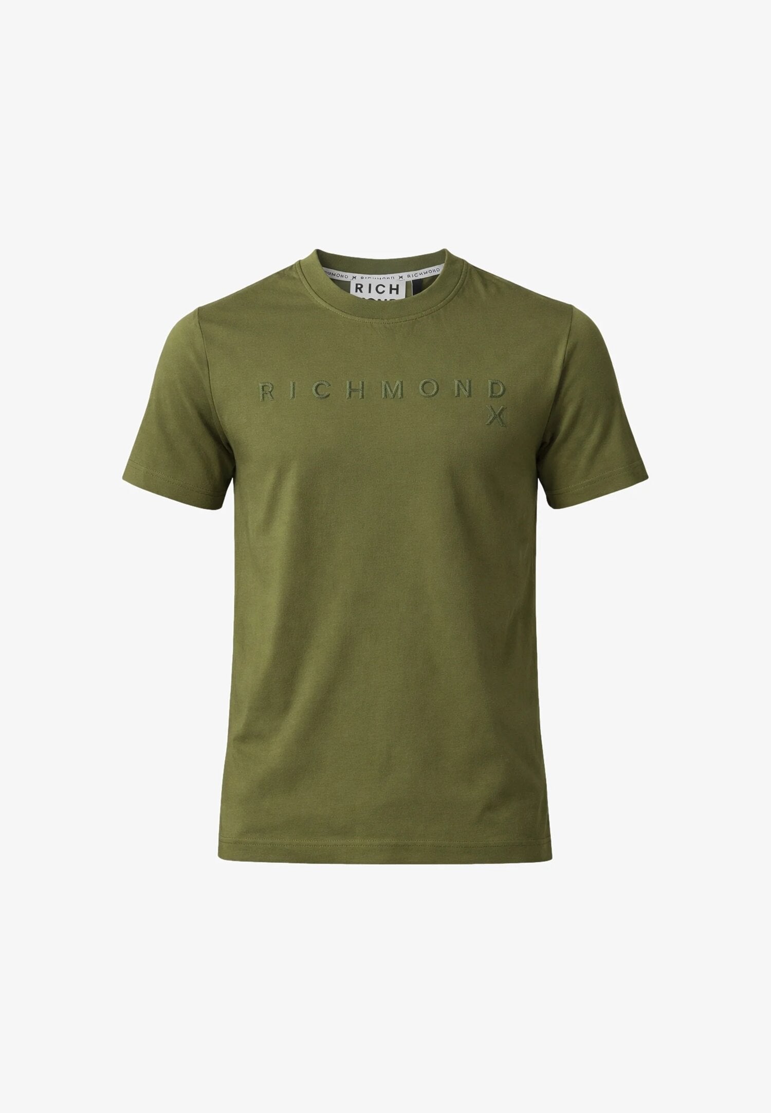 John Richmond Tshirt Verde Scuro Con Logo Tono Su Tono Uomo UMP26018TS_