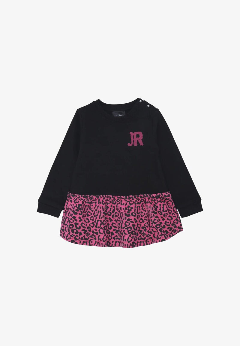 John Richmond abitino felpa neonata nero 6-36 mesi stampa animalier - NERO | CammarataMode