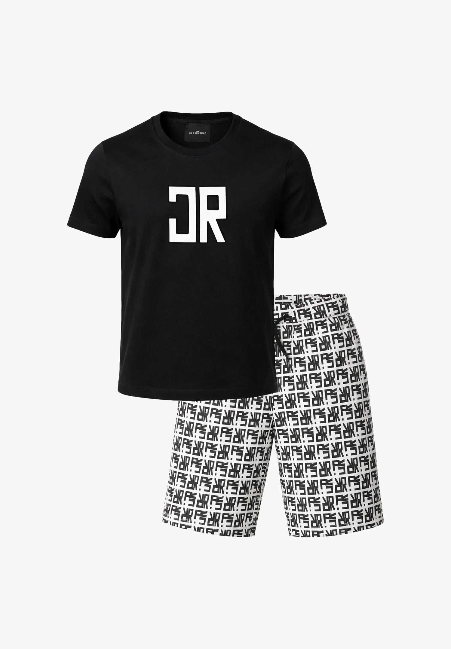 John Richmond Completo Nero Logo Jr Centrale Bambino Maniche Corte - RBP26004CJ