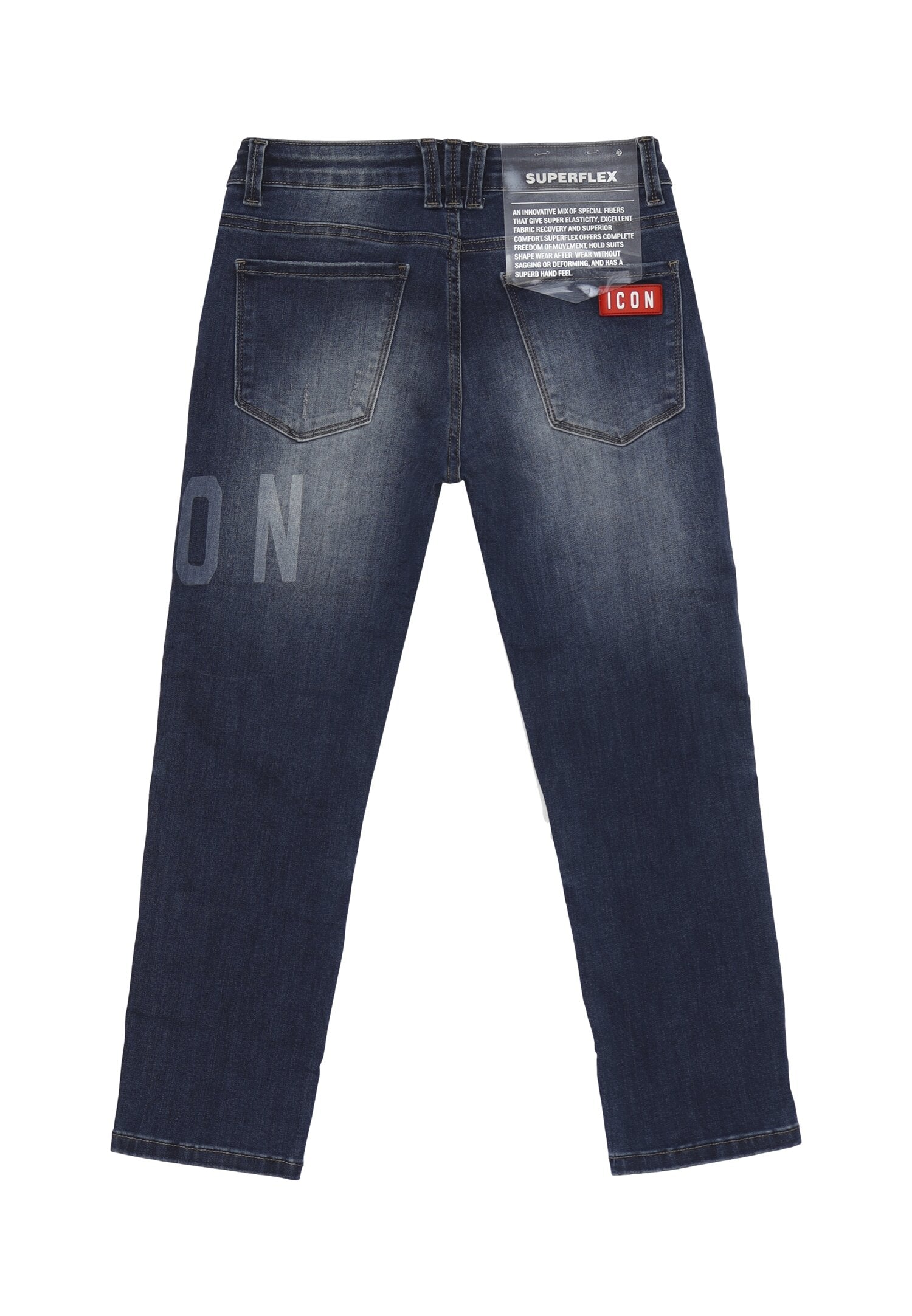 Icon Jeans Blu Denim Chiaro Bambino In Cotone Vita Regolabile Sportivo AI25