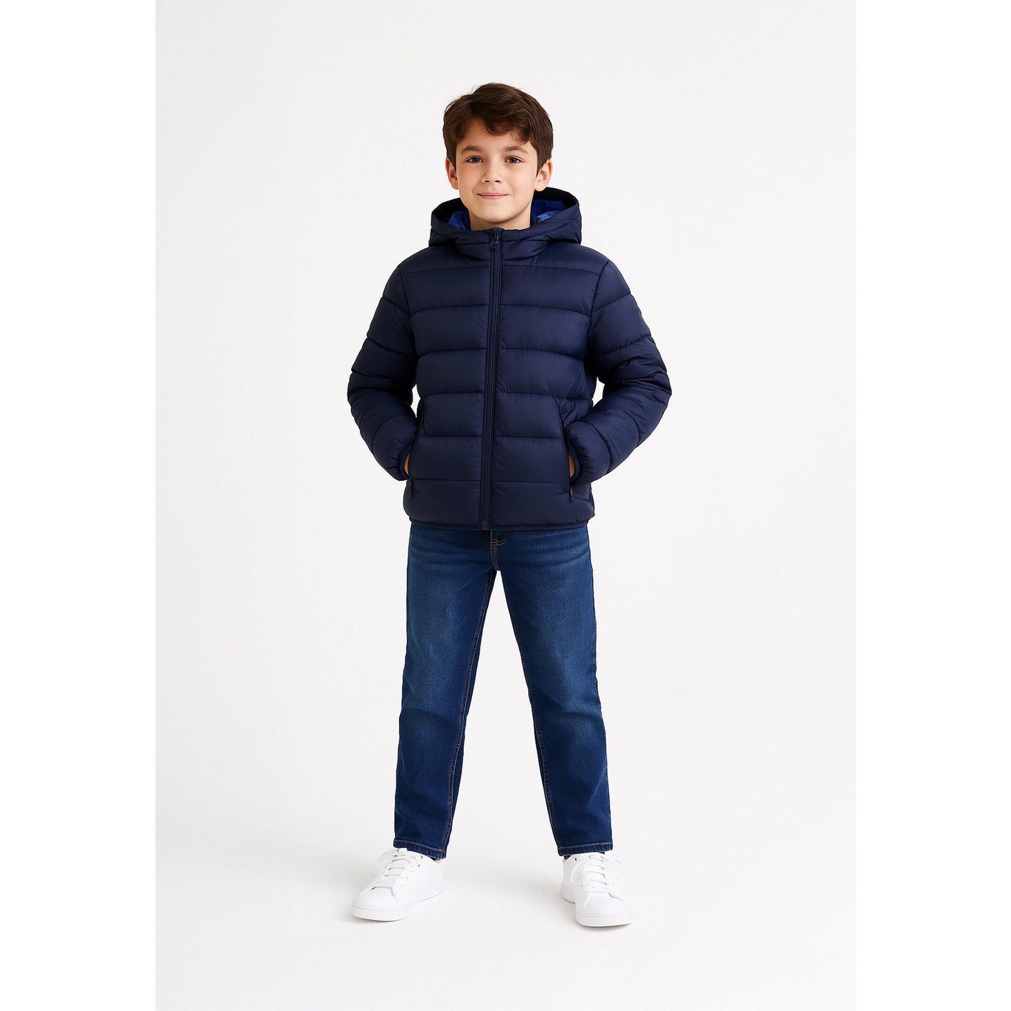 Canadiens Giubbotto Bambino Blu In Nylon Con Cappuccio Invernale AI 25
