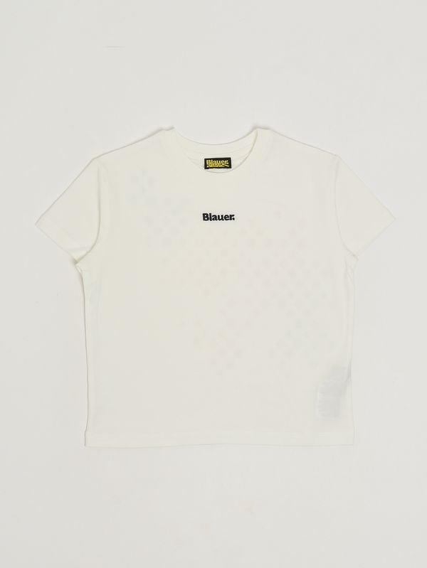 Blauer T-shirt bambino in cotone stretch