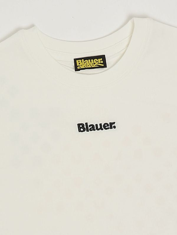 Blauer T-shirt bambino in cotone stretch