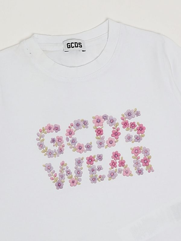 GCDS T-shirt bambina in cotone stretch