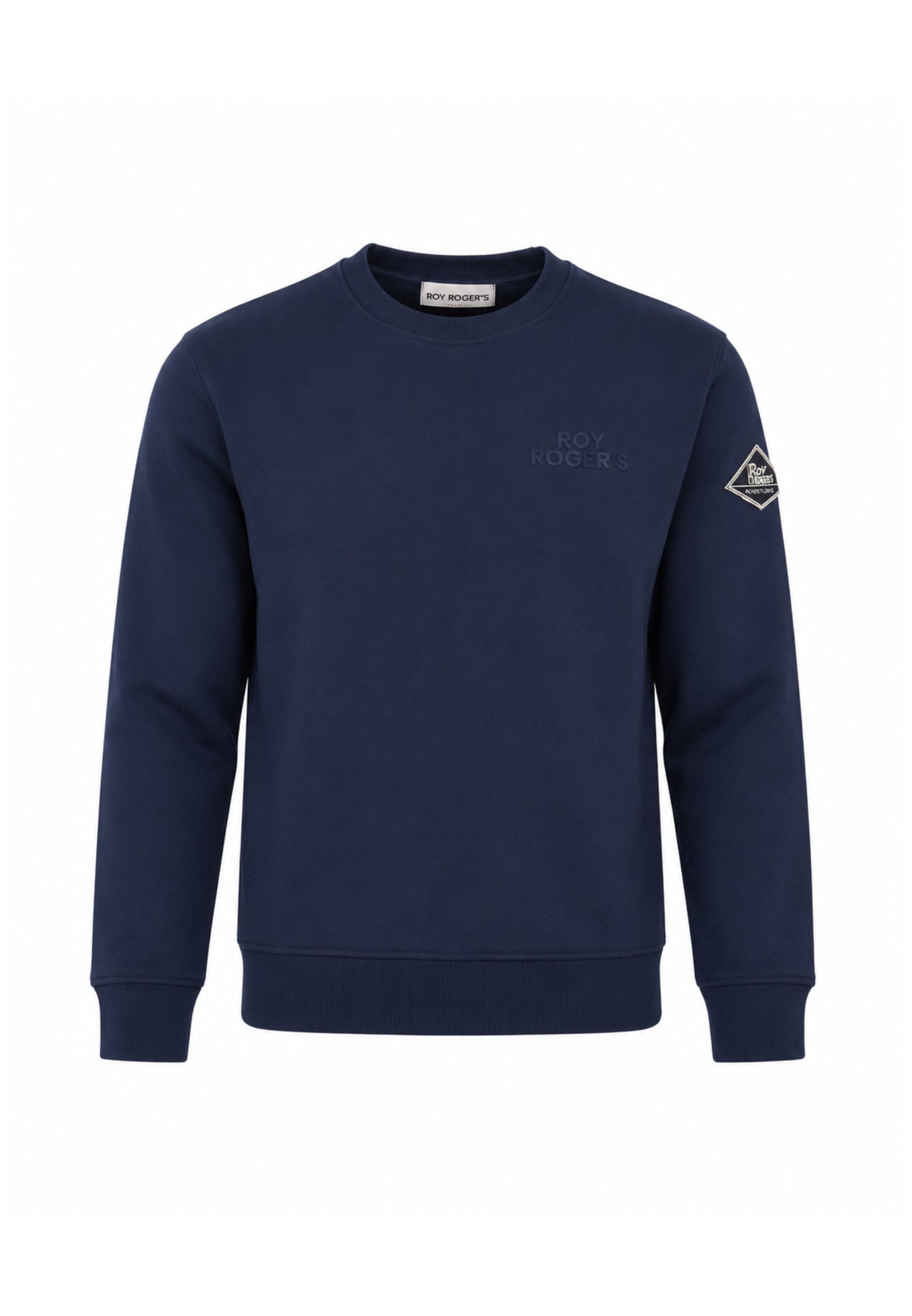 Roy Roger's felpa blu a girocollo con logo gommato piccola Bambini e ragazzi rz486/00.bluscur_