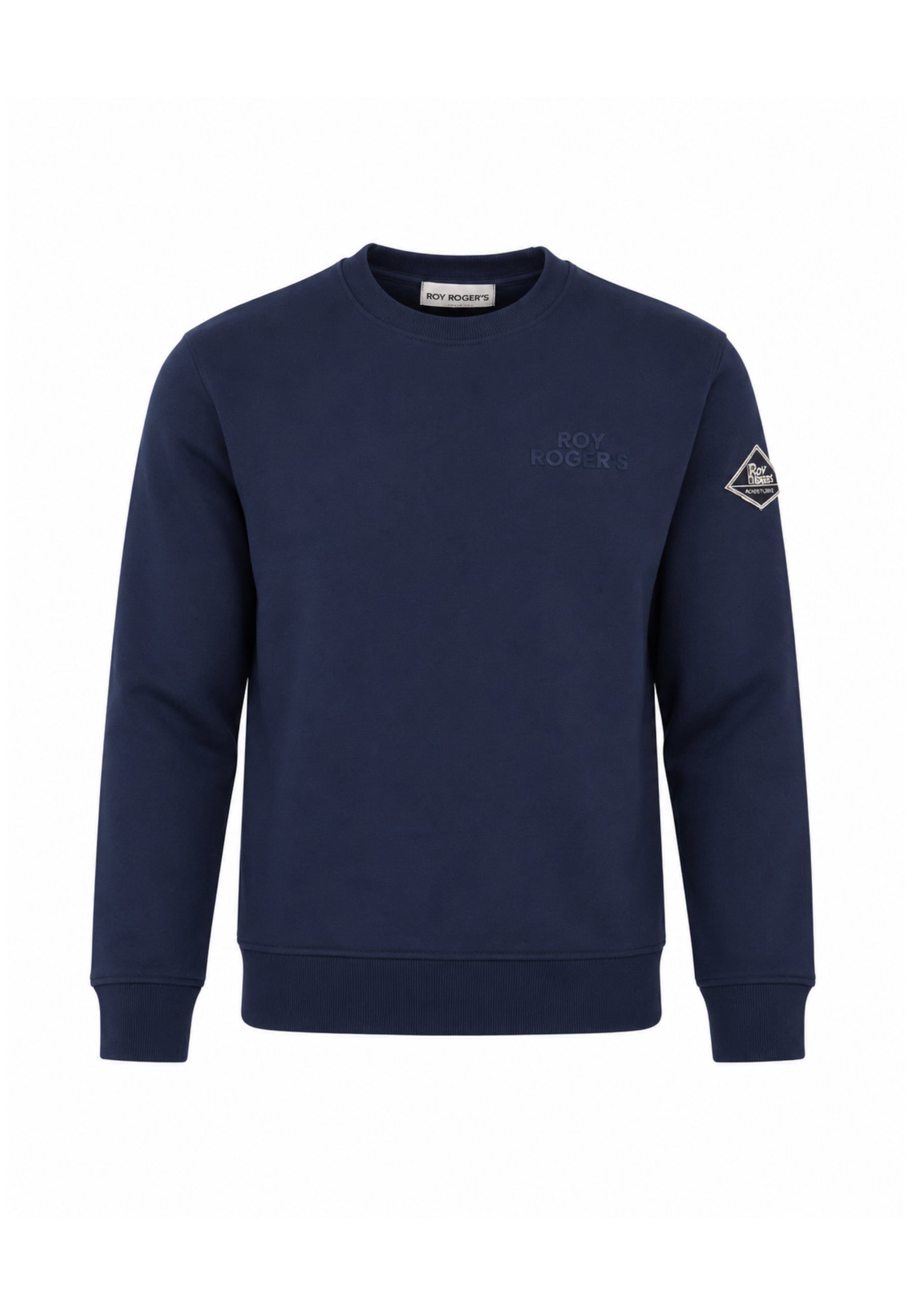 Roy Roger's felpa blu a girocollo con logo gommato piccola Bambini e ragazzi rz486/00.bluscur_