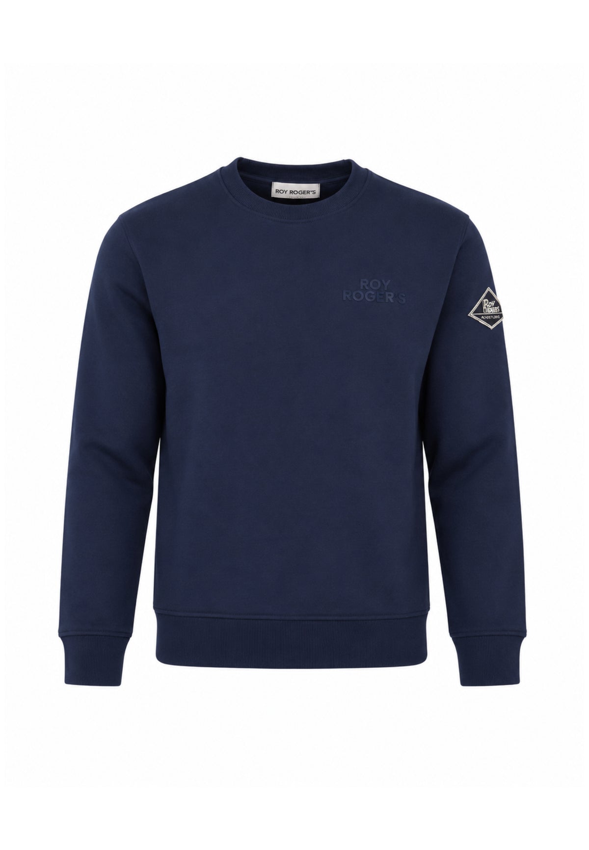 Roy Roger's felpa blu a girocollo con logo gommato piccola Bambini e ragazzi rz486/00.bluscur_