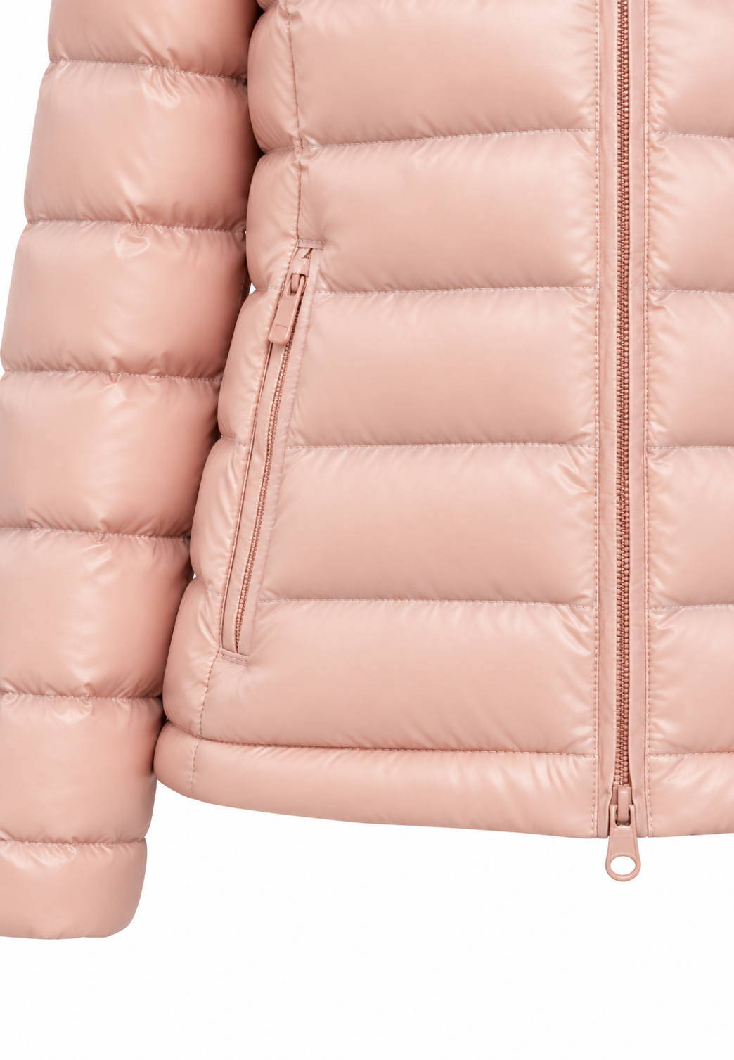 Blauer giubbotto rosa cipria bambina - Dettaglio tasca e zip