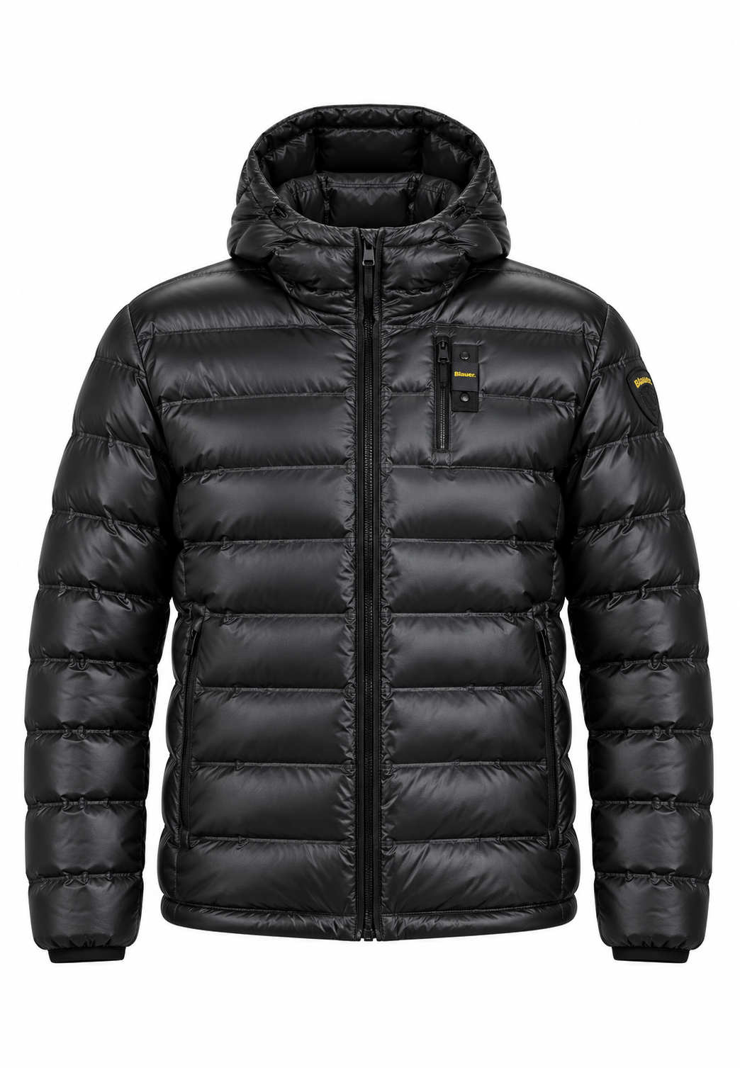Blauer giubbotto nero bambino fronte