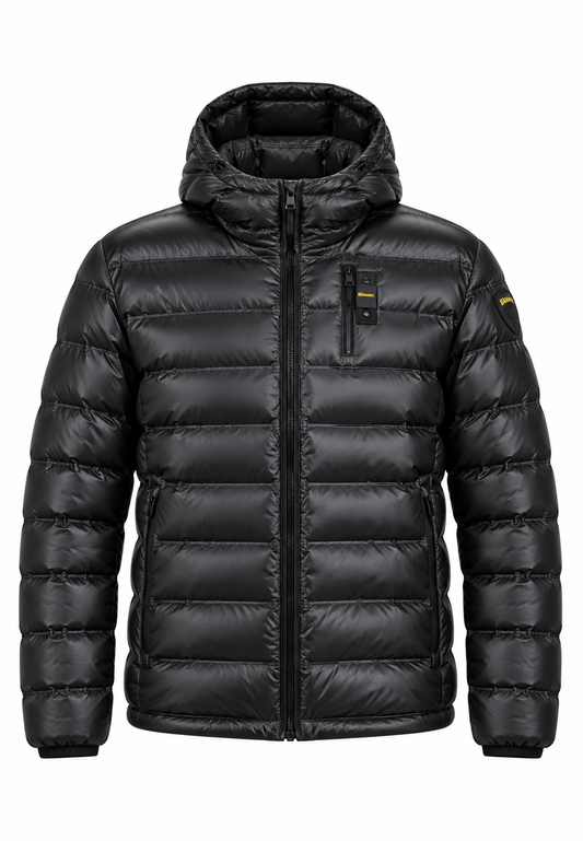 Blauer giubbotto nero bambino fronte