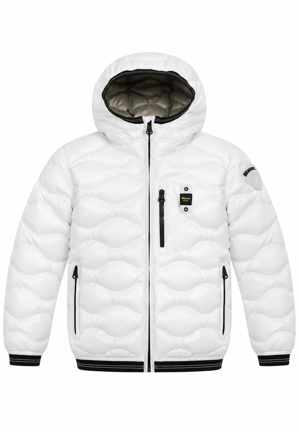 Blauer piumino bianco bambino fronte