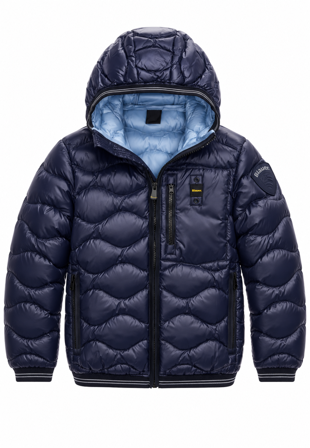 Blauer Piumino Blu Navy Trapuntato con Cappuccio Bambino