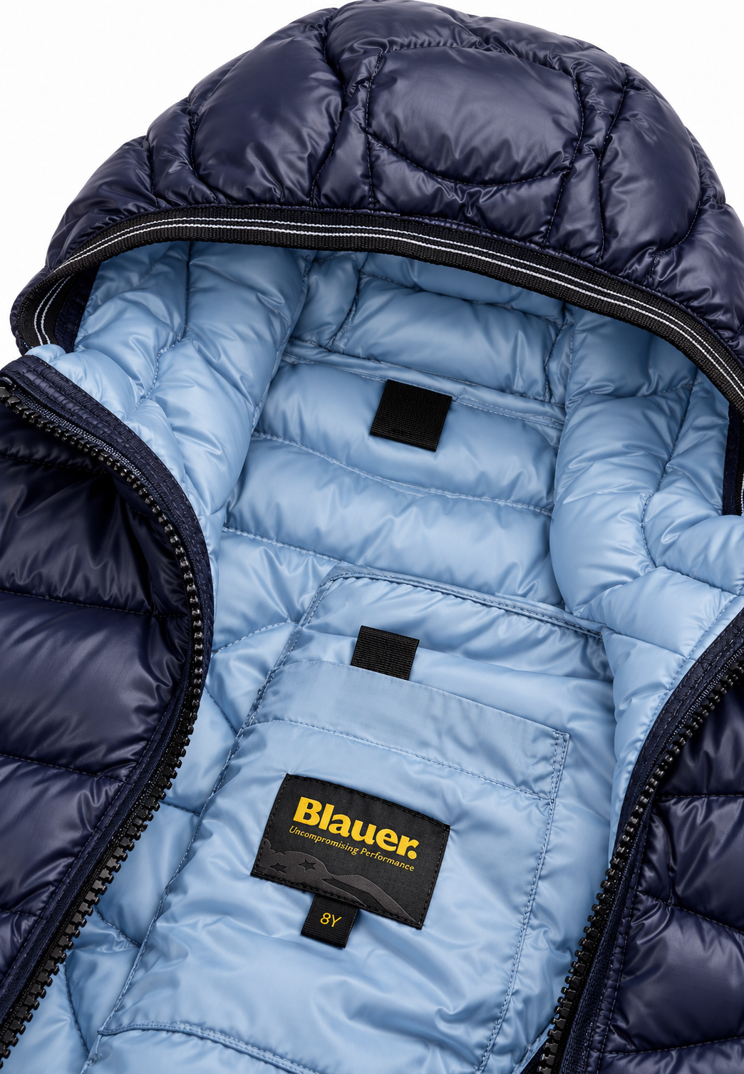 Blauer piumino blu navy bambino interno etichetta