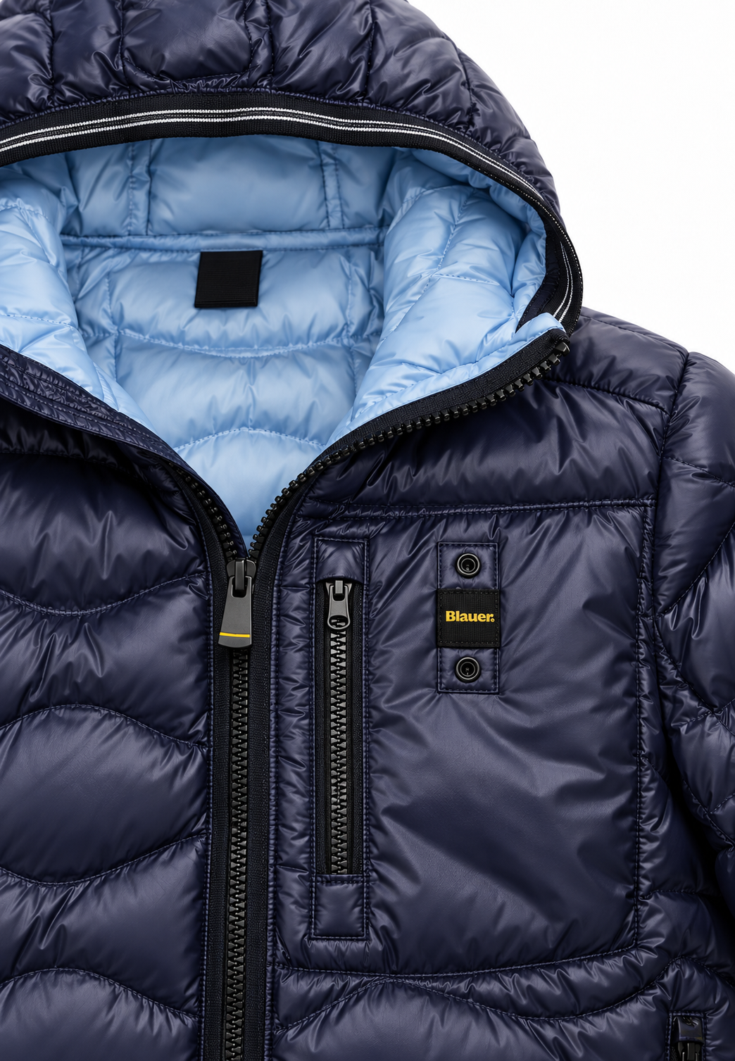 Blauer piumino blu navy bambino petto logo