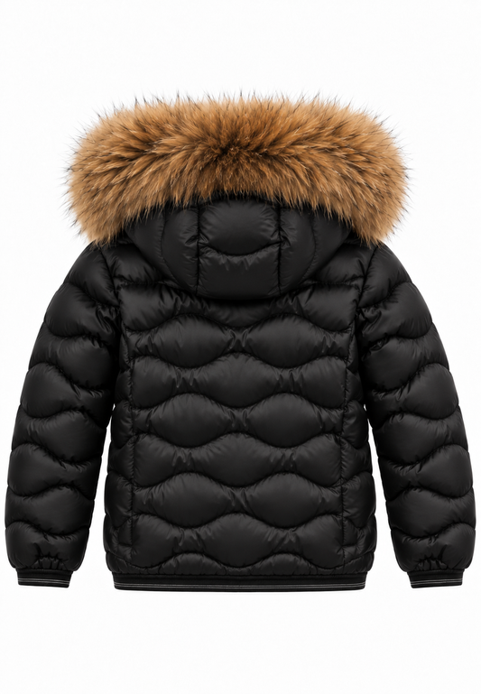 Blauer piumino nero bambina - Retro intero