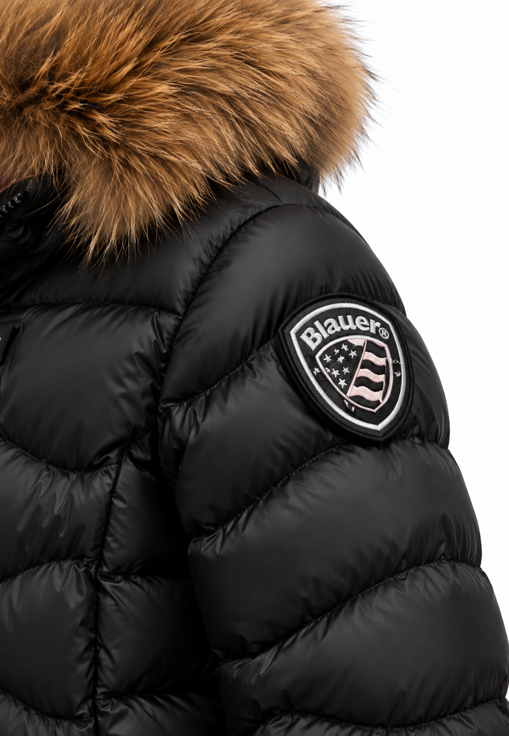 Blauer piumino nero bambina - Patch sulla manica