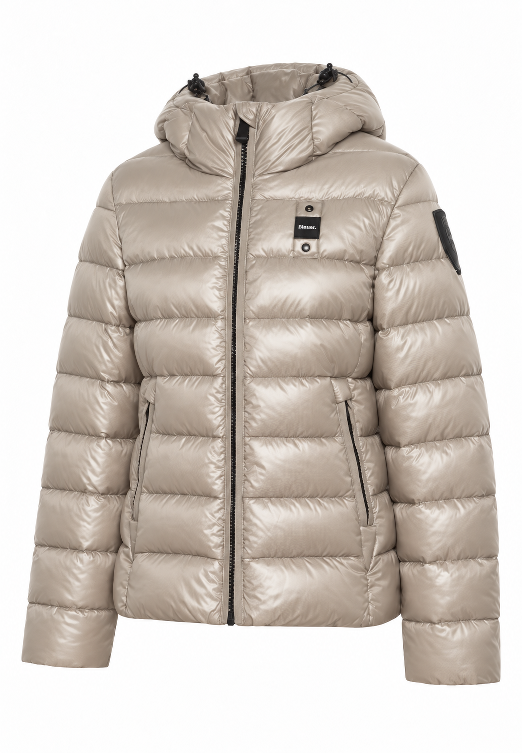 Blauer Piumino Beige Champagne Lucido con Cappuccio Bambina