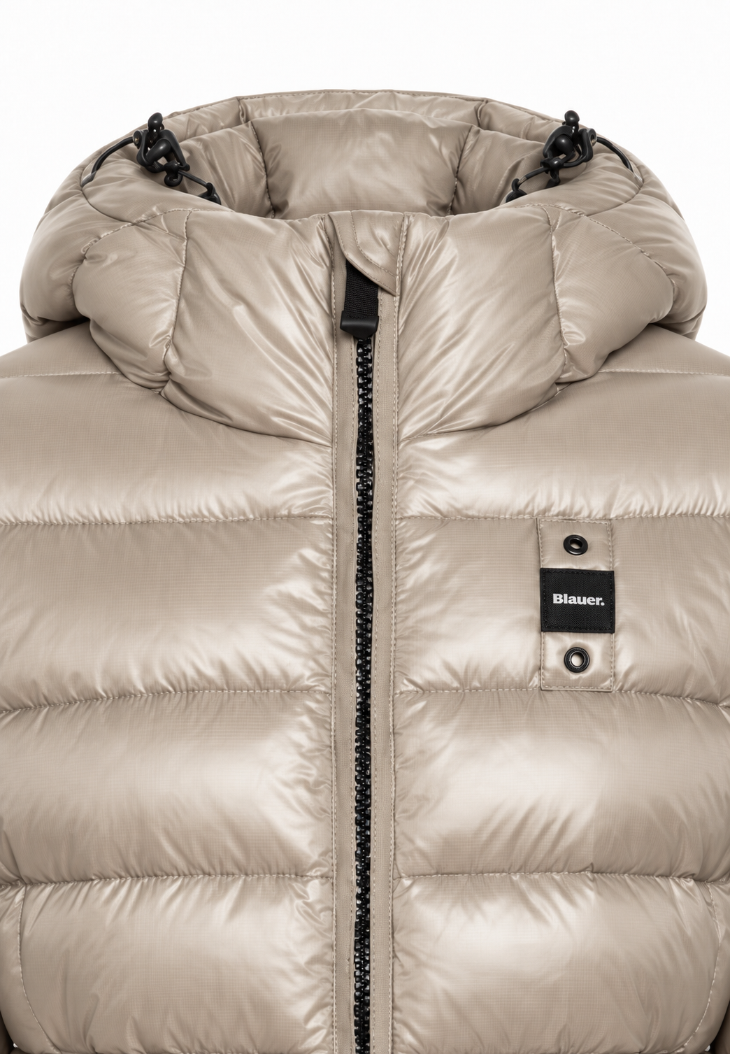Blauer Piumino Beige Champagne Lucido con Cappuccio Bambina