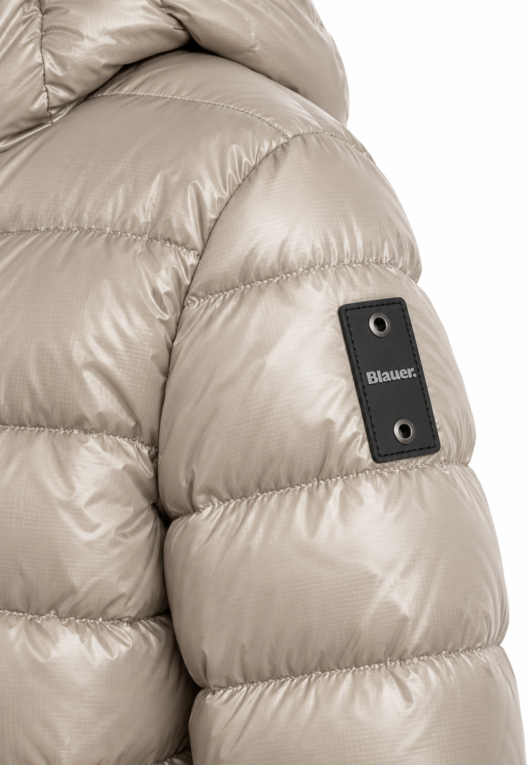 Blauer Piumino Beige Champagne Lucido con Cappuccio Bambina