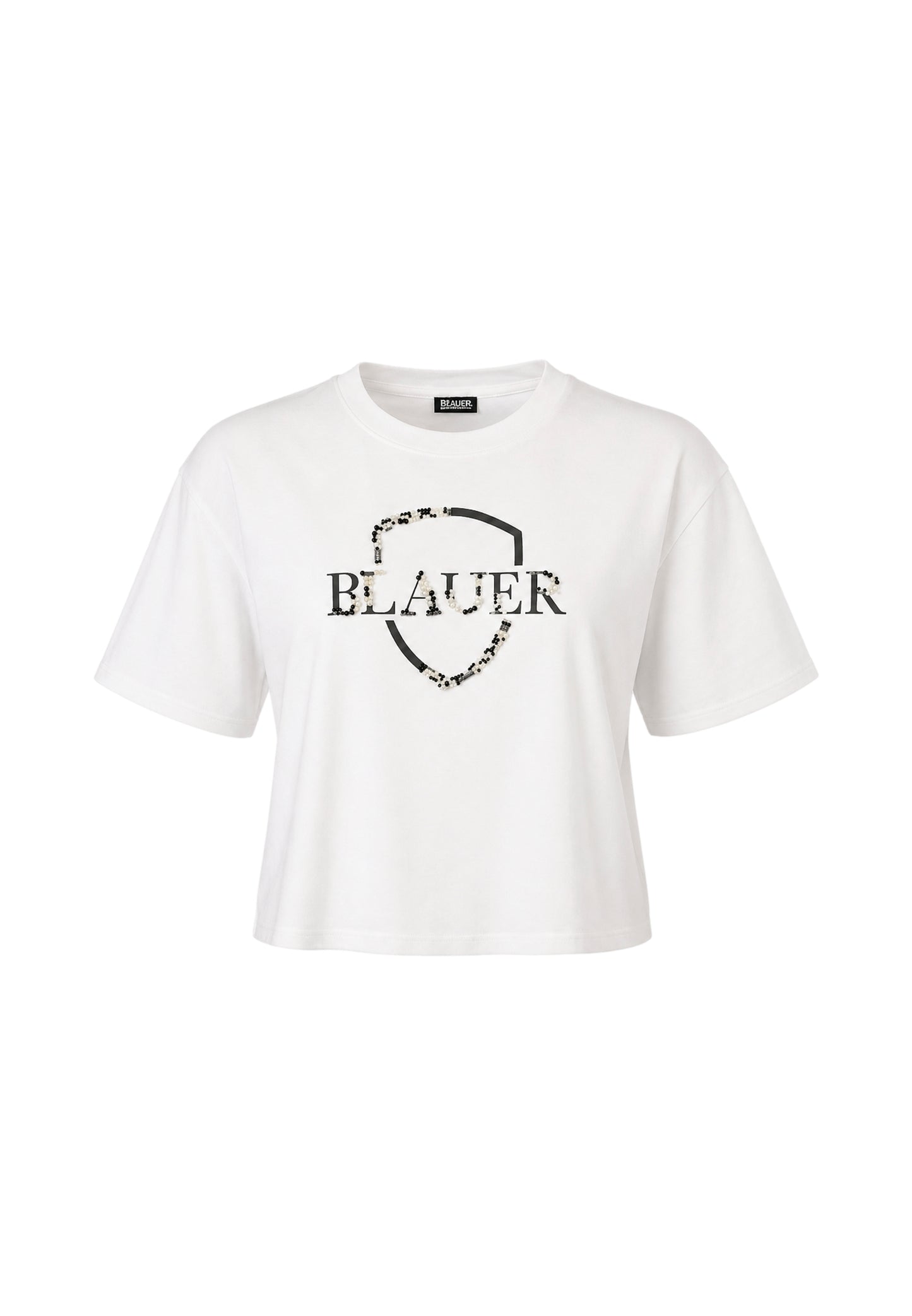 Blauer tshirt bianca donna maxi logo