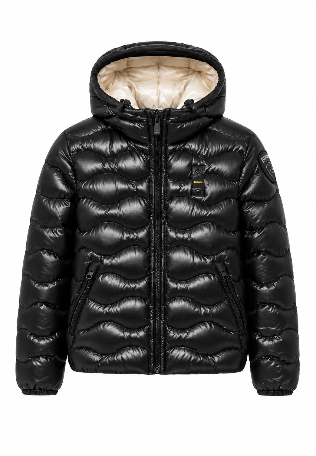 Blauer Bryant Junior Piumino Nero Lucido con Cappuccio Bambino