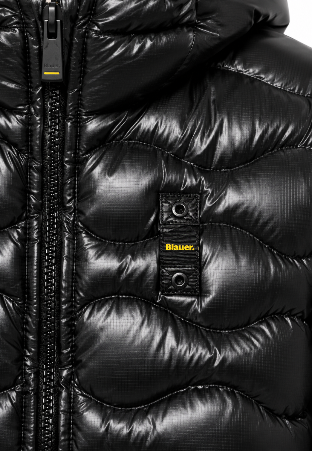 Blauer Bryant piumino nero lucido bambino logo