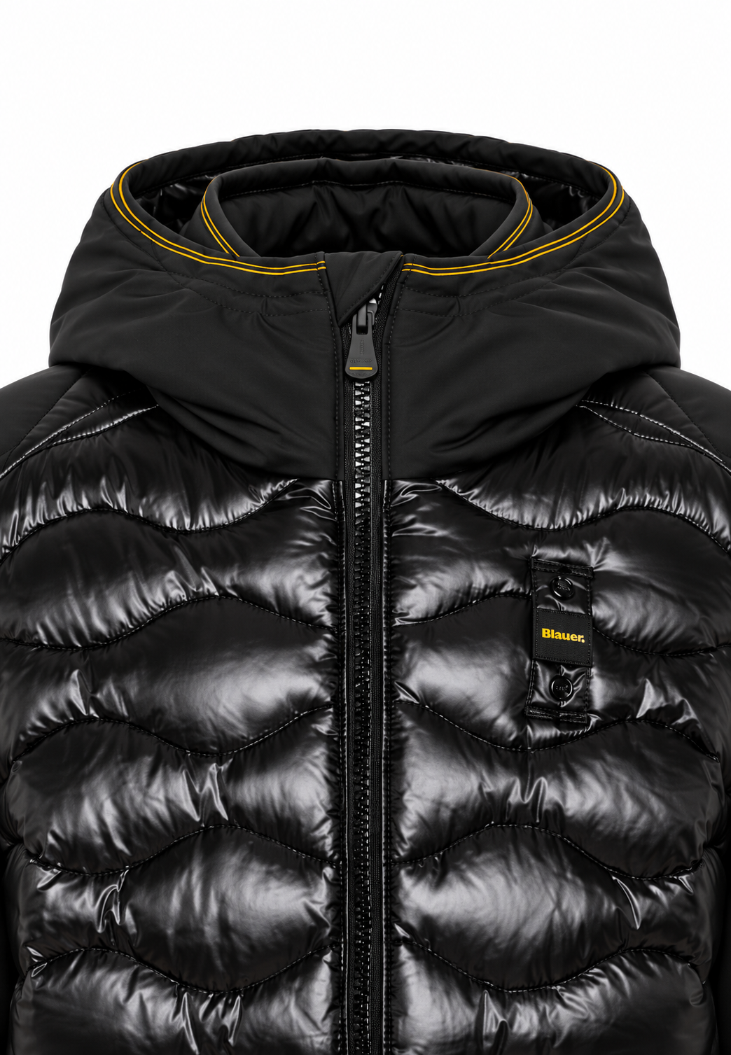 Blauer Butland Junior giubbotto nero bambino cappuccio logo