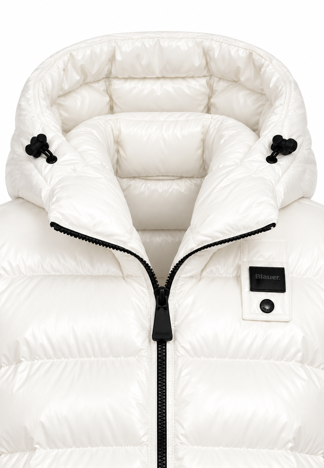 Blauer Caroll Junior Piumino Bianco con Cappuccio Bambina dettaglio logo
