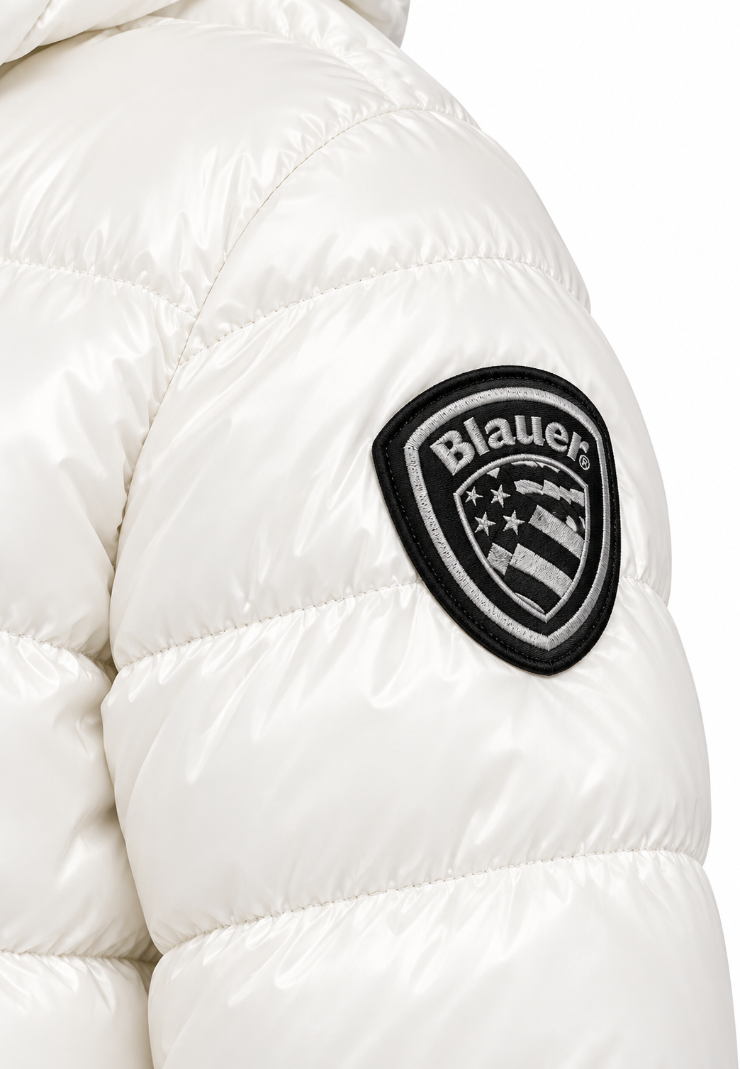 Blauer Caroll Junior piumino bianco bambina patch manica