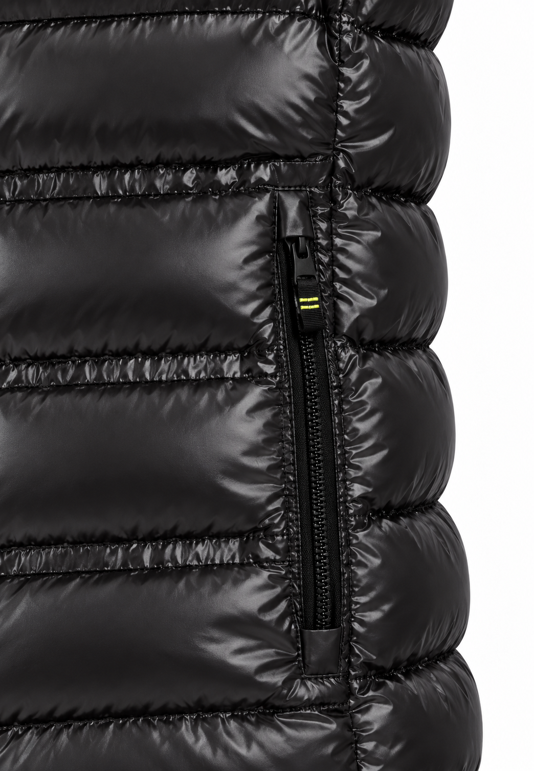 Blauer gilet trapuntato nero lucido bambino tasca