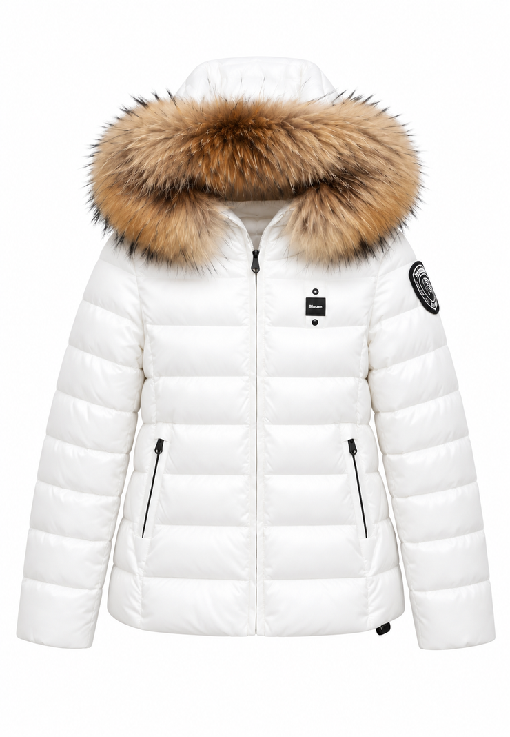 Blauer Ivory Junior piumino bianco bambina fronte