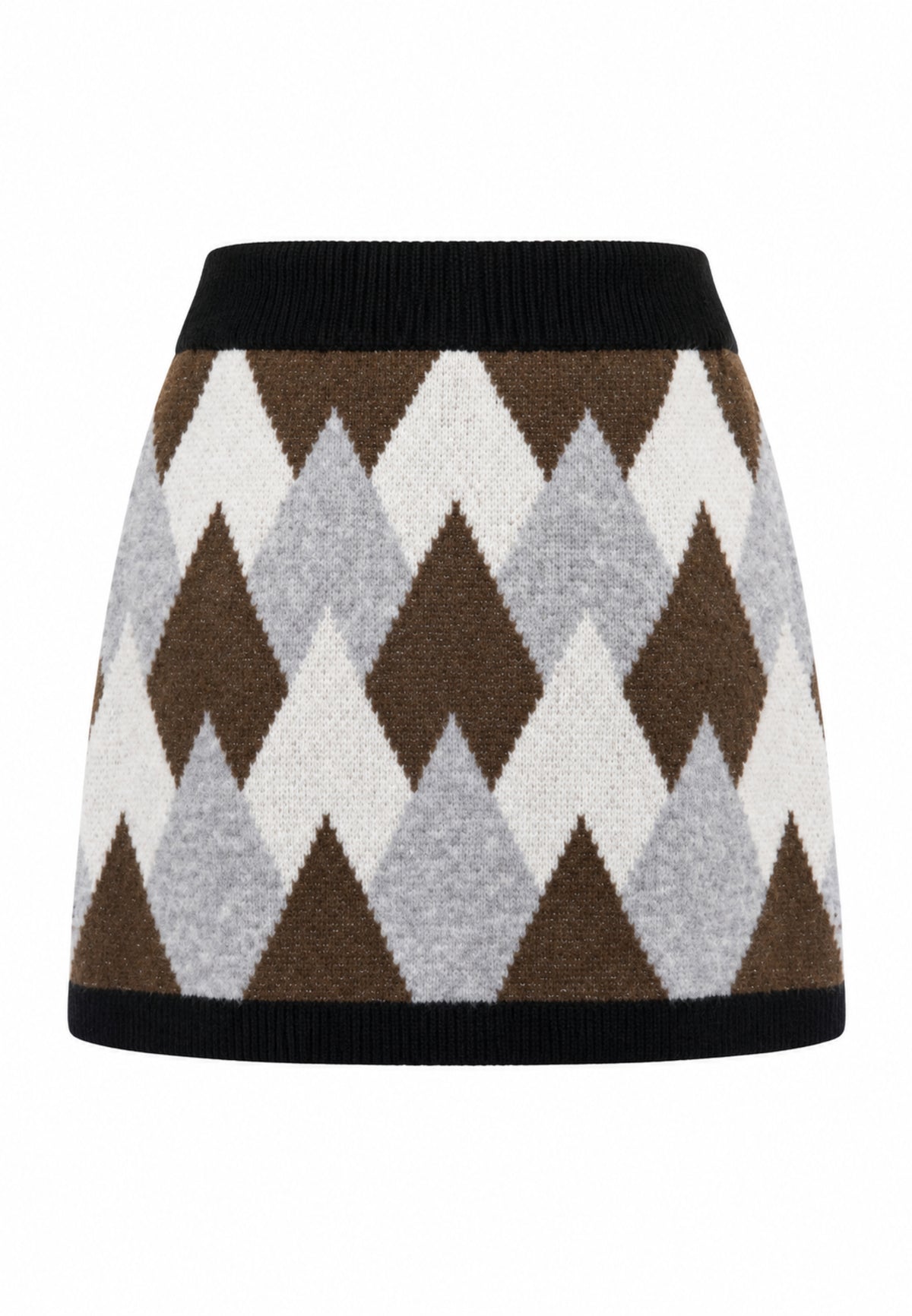 Gabriella Gucci COMPLETO MARRONE A QUADRI IN MAGLIA CON ORSETTO PATCH Bambine e ragazze GK311+GK312.MARRO_