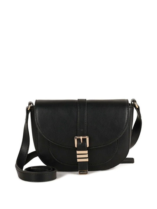 Borsa a spalla per bambina Michael Kors Kids nera con forma a mezza luna