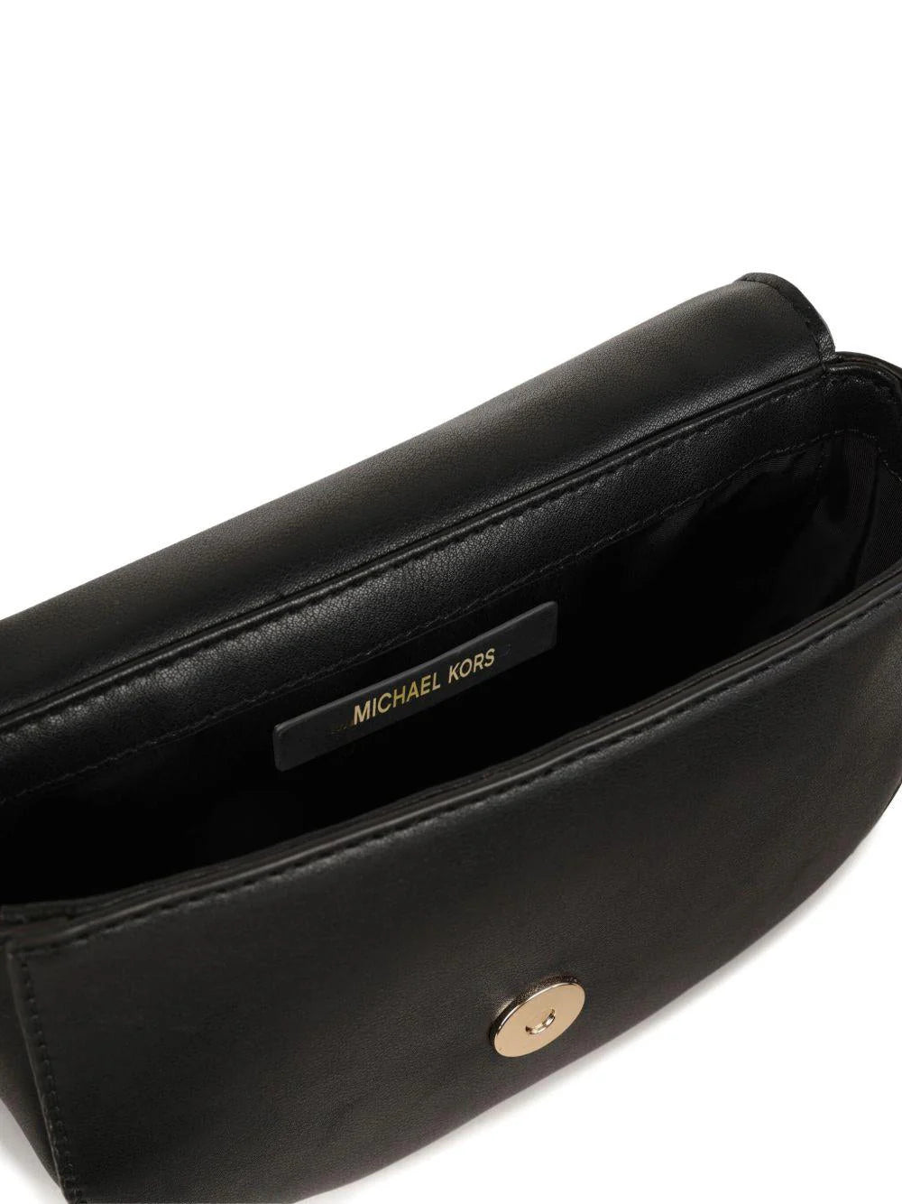 Borsa a spalla per bambina Michael Kors Kids nera con forma a mezza luna