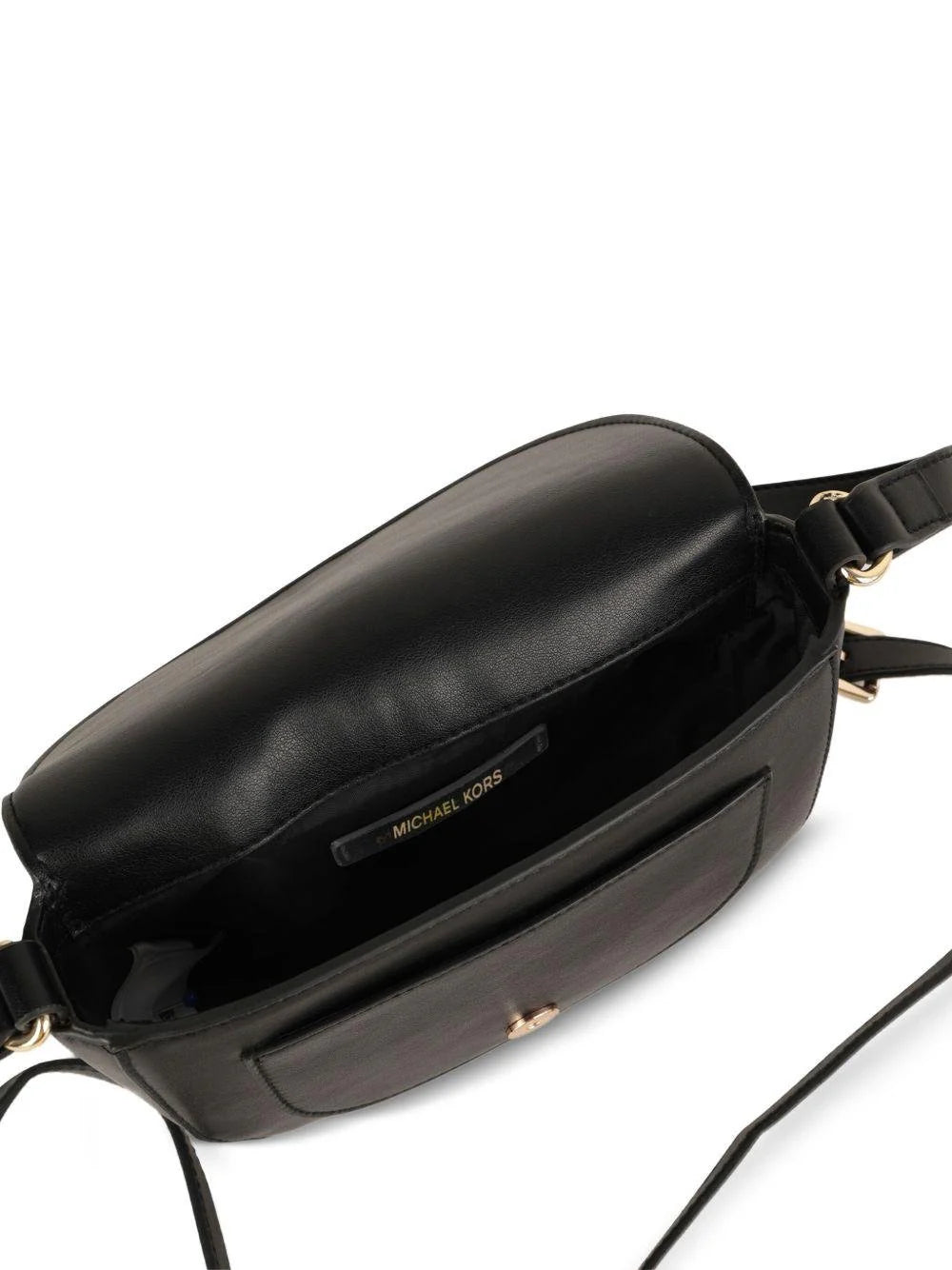 Borsa a spalla per bambina Michael Kors Kids nera con forma a mezza luna