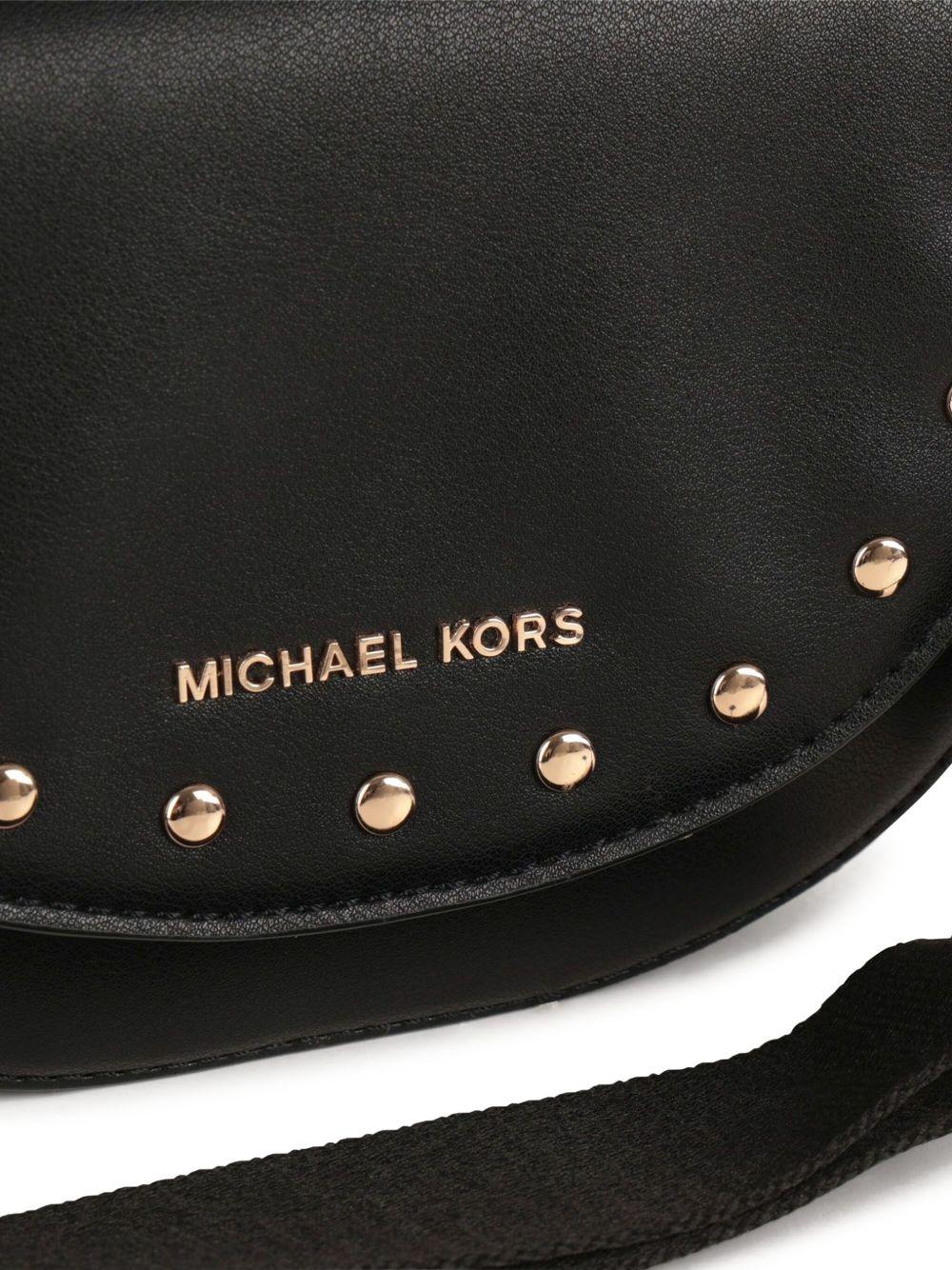 Borsa a spalla per bambina Michael Kors Kids nera con forma a mezza luna