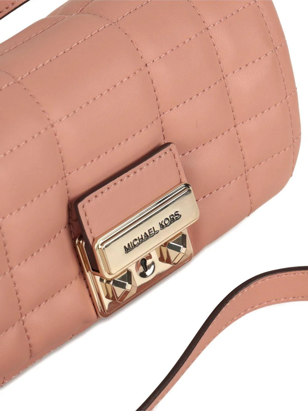 Borsa a spalla per bambina Michael Kors Kids rosa trapuntata con chiusura magnetica