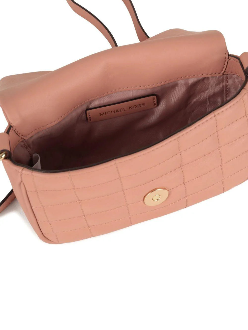 Borsa a spalla per bambina Michael Kors Kids rosa trapuntata con chiusura magnetica