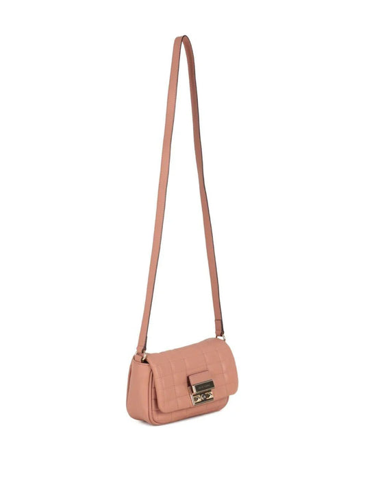 Borsa a spalla per bambina Michael Kors Kids rosa trapuntata con chiusura magnetica