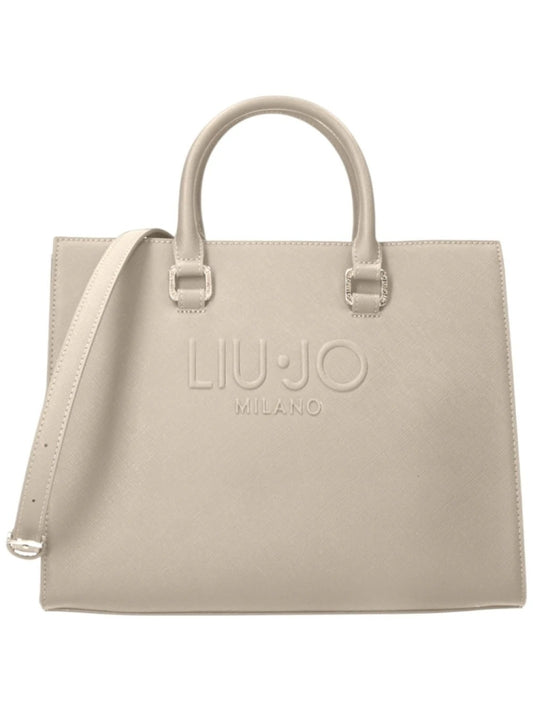 Liujo borsa beige donna logo sul davanti